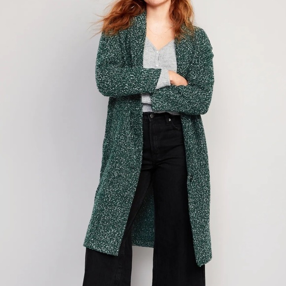 NWT Old Navy women's Relaxed Textured Overcoat for Women, XS, Green - Picture 1 of 12